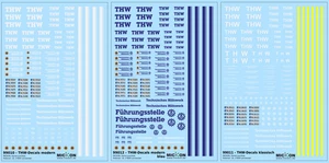 Mickon - Decals THW modern klassisch weiß blau Universalbogen 1:87 H0 - Picture 1 of 4