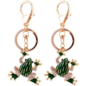 2 Piezas Llavero Rana Cristal Llaveros Estéticos Decoración Colgante - Imagen 1 de 12