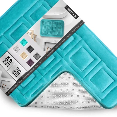 Коврики для ванной, бархатный коврик для ванной с эффектом памяти, нескользящий, пригодный для машинной стирки R... - Изображение 1 из 4