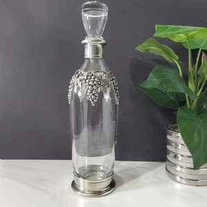 Rein Zinn 95% Crystal and Pewter Grape Design Wine Decanter Bottle - Picture 1 of 19