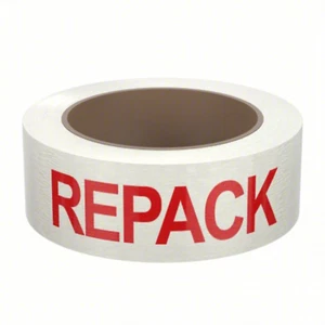 Cinta de embalaje preimpresa "REPACK" 2" x 110 yardas / 48 mm x 330' - 36 rollos - Imagen 1 de 4