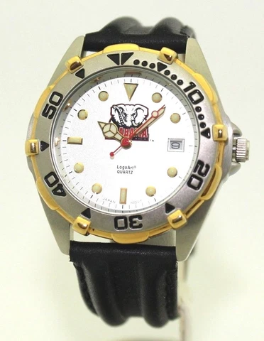 UNIVERSITY OF ALABAMA ELE ALL STARS MENS WATCH BLACK PADDED LEATHER STRAP Cover