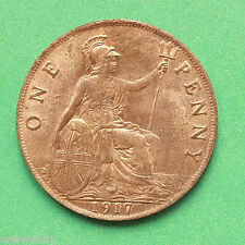 1917 George V UNC Uncirculated Penny Good lustre cover SNo40714