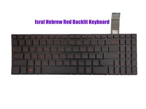 Israel Hebrew Red Backlit keyboard for Asus R570U/R570UD/R570Z/R570ZD - Picture 1 of 1