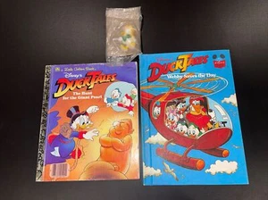 Vintage Disney Duck Tales Lot Little Golden Book, Web Saves Day & Cereal Premium - Picture 1 of 6