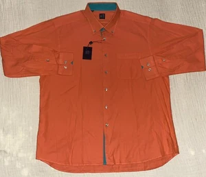 Ike Behar Shirt Mens XXL Collard Button Down Long Sleeve Orange New With Tag - Picture 1 of 8