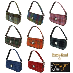 Glen Appin Harris Tweed Duchray Baguette Shoulder Bag Choice of Colours LB1217 - Picture 1 of 22