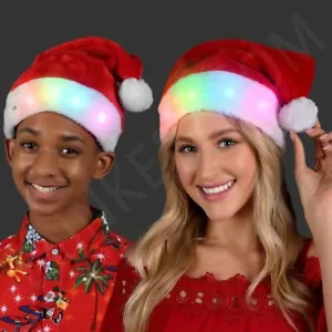 Sombrero Santa Navidad Iluminado LED Gorra Adulto Fiesta Intermitente Regalo Vacaciones LED ¡DIVERSIÓN! - Imagen 1 de 11