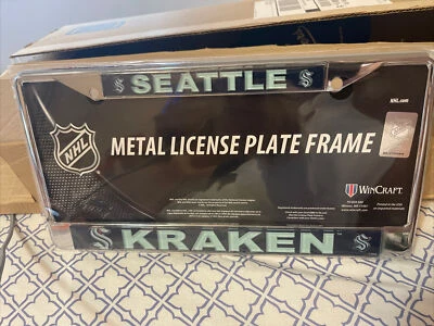 Seattle Kraken NHL Laser Engraved Embossed Metal License Plate Frame - Image 1 of 2
