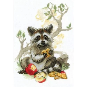 Kreuzstich Packung Waschbär Gefräßig 2033 Riolis - Bild 1 von 7