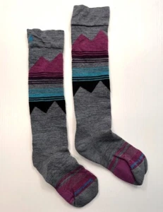Calcetines para mujer SMARTWOOL esquí dirigido patrón de cojín sobre la pantorrilla AZUL PELTRE - Imagen 1 de 3