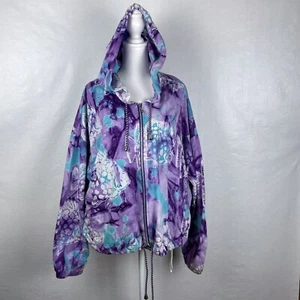 Chaqueta con Capucha Vintage Años 90 Speedo 100% Algodón Estampado de Peces Batik Talla L - Imagen 1 de 7