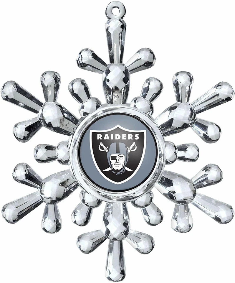 BOELTER Oakland Raiders Football NFL Traditional Snowflake Christmas Tree Ornament