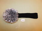 Black/White Eyelash Yarn Knit Wood Headcover HK436