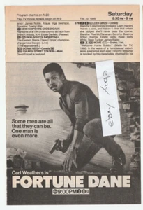 Vintage 1986 FORTUNE DANE Magazine AD ~ Carl Weathers ~ REMINGTON STEELE - Picture 1 of 2