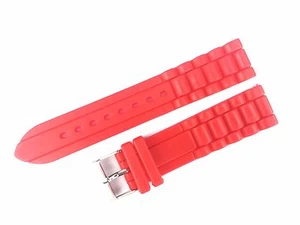 Banda de correa roja apta para fósiles/hielo silicona/goma 18 20 22 24 mm cierre/hebilla - Imagen 1 de 3