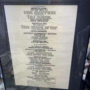 Vintage Bill Graham Presents Van Morrison Concert Poster, 1970’s Framed Matted - Picture 1 of 11