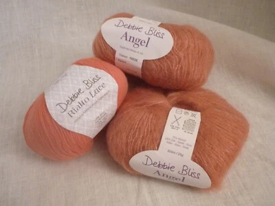 Debbie Bliss Rialto Lace 026 Corall 🧶 2x ANGEL 035 helle Coralle 🐛 100g (10) - Bild 1 von 4