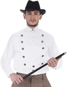 Shirt Steampunk Victorian Cosplay Gothic Men Cotton/Linen Airship Shirt - Picture 1 of 58