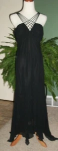 SEXY LONG Tiered Handkerchief Hem Strappy Evening Gown-SZ 10 $140 - Picture 1 of 8