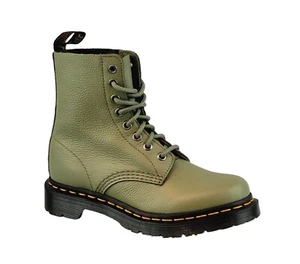 Botas de mujer Dr. Martens 1460 Pascal silenciadas verde oliva 31693357 cuero auténtico - Imagen 1 de 12