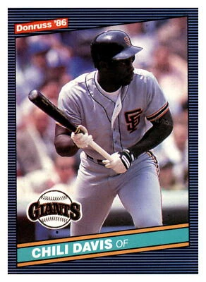1986 Donruss #65 Chili Davis   San Francisco Giants  Baseball EX - Image 1 of 2