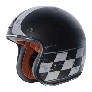 Casco de moto 3/4 cara abierta TORC T50 Del Mar Café retro plano negro Champ S - Imagen 1 de 5
