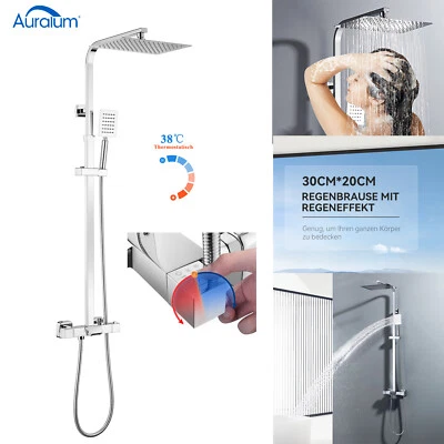 Duschsystem mit Thermostat Duscharmatur Regendusche Duschset Duschsäule Dusche - Bild 1 von 4
