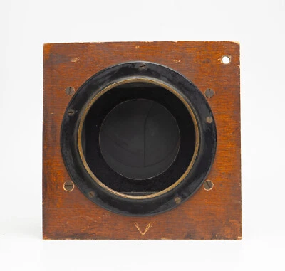 Tablero de lentes de madera de 6x6" con obturador Packard en funcionamiento y montaje de brida de lente de 87 mm Foto 1 de 4