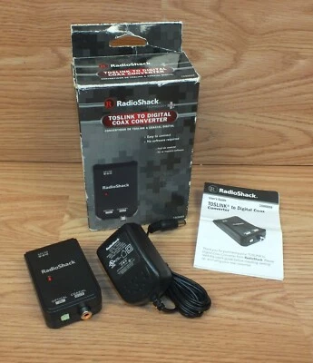 Genuine Radioshack (1142011) Easy To Connect Toslink To Digital Coax Converter  - Image 1 of 4