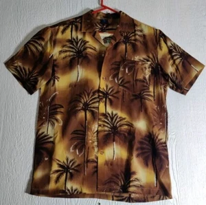 FC Tropical Shirt Hawaiian Brown Tones Floral Men's Sz M Vtg NWT - Picture 1 of 7