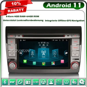 8-Kern CarPlay 64GB Android 13 Autoradio GPS Navi für FIAT BRAVO DAB+ DSP BT DVD - Bild 1 von 12