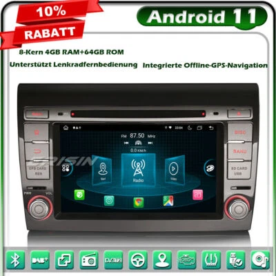8-Kern CarPlay 64GB Android 13 Autoradio GPS Navi für FIAT BRAVO DAB+ DSP BT DVD - Bild 1 von 4