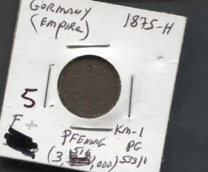 1875(H)- Germany - F+/ Pfenning - Picture 1 of 2