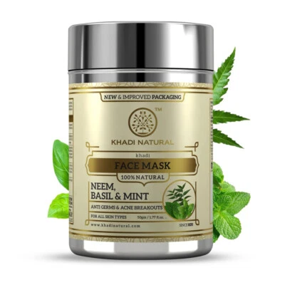 Маска для лица против акне Khadi Natural Neem, базилик и мята - Изображение 1 из 4