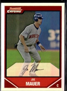 JOE MAUER 2007 BOWMAN CHROME REFRACTOR !! 🔥🔥 MINNESOTA TWINS - HOF - Picture 1 of 2
