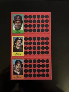 1981 Topps béisbol rasguño Rod Carew/Rick Cerone/Toby Harrah Salón de la fama - Imagen 1 de 1