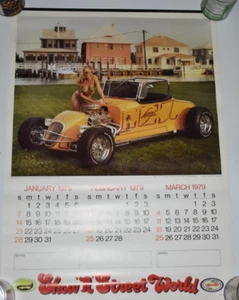 Show N' Street World 1979 Wall Calendar Bikini Models Hot Rods Classic Cars - Picture 1 of 6