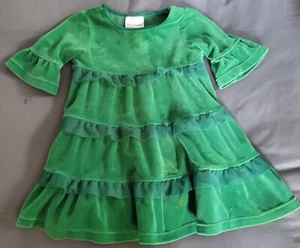 Hanna Andersson Green Velvet Twirl Dress Girl Size 80 (US 18-24 Months) - Picture 1 of 6