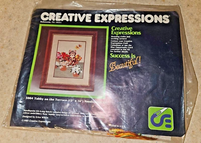 Creative Expressions - Tabby On The Terrace Needlepoint Kit #3004 Vintage Sealed - Image 1 of 3
