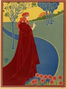 The Sun 1900  Louis Rhead Art Nouveau Decorative Graphic Arts Poster Style Decor - Picture 1 of 2