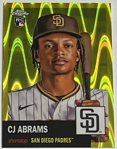 2022 Topps Chrome Platinum Anniversary C.J. Abrams #257 Yellow Wave /250 RC