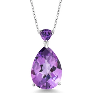 10.22 Cttw Amethyst Pendant Necklace For Women | 925 Sterling Silver | Gemstone - Picture 1 of 4