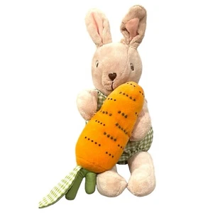 Ikea Bunny Minnen Kanan Rabbit Plush Carrot Rattle Baby Toy Lovey Plaid Easter - Picture 1 of 7