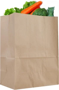 Kraft Brown Paper Bags Large Brown Paper Grocery Bags Take Out Bags-18 Pack - Picture 1 of 12