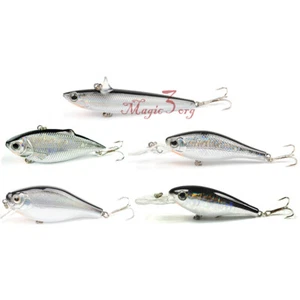 5Pcs Fishing Lure Hard Crank Baits Tackle Hooks Sinking Lipless Bass Pike Trout - Picture 1 of 8