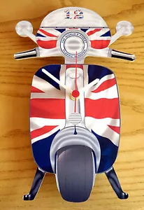 Scooter Wall Clock, Union Jack Wall Clock, 60s Mod LI TV SX GP Scooter Clock - Picture 1 of 1