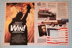 1985 Vintage 2 Page Print Ad Rebuild America And Win Ford Aerostar Dodge Ram 50 - Picture 1 of 8