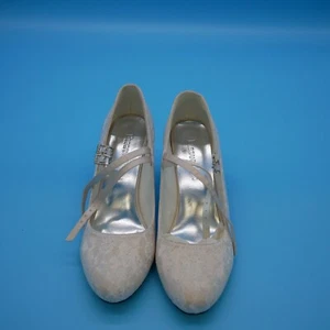 Wedding Shoes for Bride Closed Toe Bridal Shoes Block Heel Pumps Mary Jane Lace - Picture 1 of 7