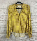 Anthropologie Maeve Small Colette Peasant Polka Dot Blouse Top Yellow Brown Tv S